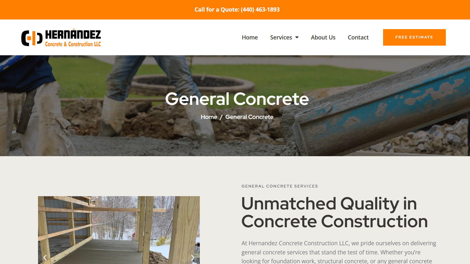 Hernandez Concrete Construction LLC Header