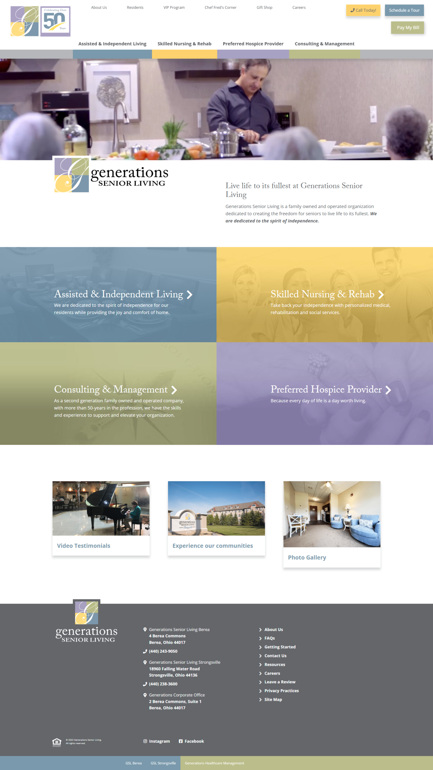 Generations Senior Living Website